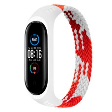 Ремінець Xiaomi Mi Band 5, Mi Band 6, BeCover Elastic Nylon, Red/White, Червоний