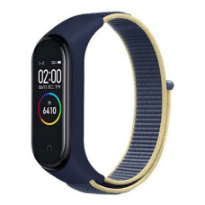 Ремінець Xiaomi Mi Band 3, Mi Band 4, Nylon, Синій З Жовтим, Синій