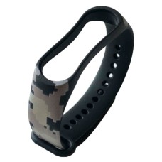 Ремінець Xiaomi Mi Band 5, Mi Band 6, Silicone Band, Camouflage Pixel Black Army, Чорний