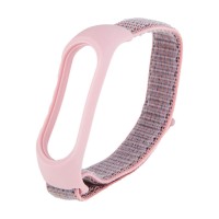 Ремешок Xiaomi Mi Band 5, Mi Band 6, Nylon, Серо-Розовый, Розовый