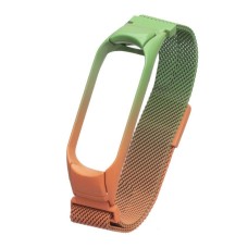 Ремінець Xiaomi Mi Band 3, Mi Band 4, Milanese loop Gradient, Помаранчевий З Зеленим, Помаранчевий