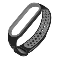 Ремінець Xiaomi Mi Band 5, Mi Band 6, Sport Band, Чорний З Сірим, Чорний