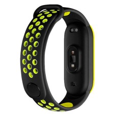 Ремінець Xiaomi Mi Band 5, Mi Band 6, Sport Band, Чорний З Зеленим, Чорний