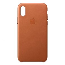 Чохол Apple iPhone XS Max, Leather Case Color, Saddle Brown, Коричневий