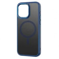Чехол Apple iPhone 15, Rock Metal-Lens Shield, MagSafe, Titanium Blue, Синий