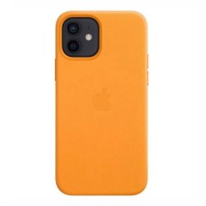 Чохол Apple iPhone 12, iPhone 12 Pro, Leather Case Color, California Poppy, Помаранчевий