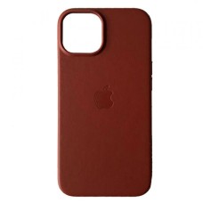 Чохол Apple iPhone 14 Plus, Leather Case Color, Umber, MagSafe, Бордовий