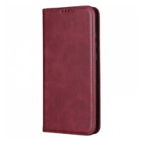 Чохол-книжка Xiaomi Poco C61, Redmi A3, Leather Case Fold, Темно червоний, Червоний