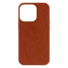 Чохол Apple iPhone 13 Pro Max, Leather Case Gold Buttons, Коричневий