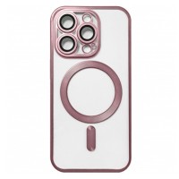 Чехол Apple iPhone 15 Pro, Metallic Full Camera Matte, MagSafe, Розовый