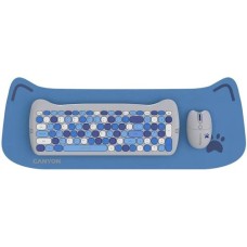 Комплект клавіатура+миша Canyon HSET-W6 Kitty Edition Wireless Blue (CNS-HSETW6BL)