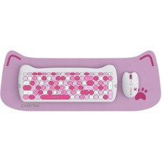Комплект клавіатура+миша Canyon HSET-W6 Kitty Edition Wireless Pink (CNS-HSETW6PK)