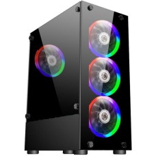 Корпус 1stPlayer V2-A-4F1 Black with window