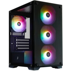 Корпус 1stPlayer X2-M-BK-4F7 Black with window