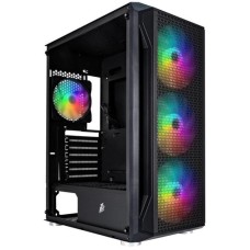 Корпус 1stPlayer X5-BK-4F1 Black with window