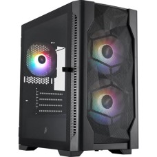 Корпус 1stPlayer D4-M-BK-2F1P-1F1 Black with window