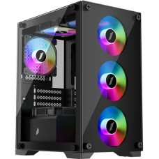 Корпус 1stPlayer X2-M-BK-4F1-PS-600FK 600W Black with window (X2-M-BK-4F1-PS-600FK-EU)