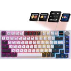 Клавіатура GamePro Asgard Valhalla Pro QLAB Sakura Switch with Display WL/BT/USB White (MK160-W-D-QS-PRO)