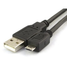 Кабель USBA-plug - USBmicro - plug довжина 1,8 м, чорний (тільки для зарядки від блоку живлення) KLS