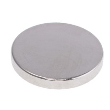 Магніт NdFeB, диск/циліндр, D20 x 3 mm (N38), Ni + Cu + Ni (нікель) HHII