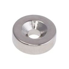 Магніт NdFeB, Шайба під потай D12 x d7/3,5 x 4 mm (N38), Ni + Cu + Ni (нікель) HHII