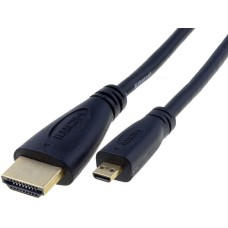 Кабель HDMI 1.4, вилка micro HDMI, вилка HDMI, 1м, чорний (CG588-010-PB) VCOM