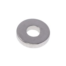 Магніт NdFeB, Диск (шайба) D10 x d4 x 2 mm (N38), Ni + Cu + Ni (нікель) Ningbo