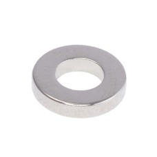Магніт NdFeB, Диск (шайба) D10 x d5 x 2 mm (N38), Ni + Cu + Ni (нікель)