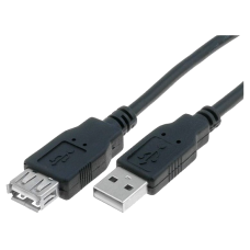 Кабель USBA-plug - USBA-jack довжина 3м, чорний, подвійний екран (CU202-B-030-PB)