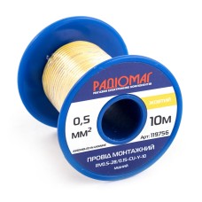 Провід монтажний RV0.5-28/0.15-CU-Y-10 на котушці РАДІОМАГ