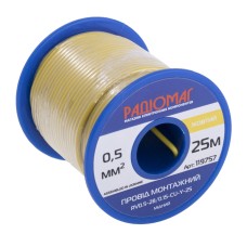 Провід монтажний RV0.5-28/0.15-CU-Y-25 на котушці РАДІОМАГ