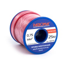 Провід монтажний RV0.75-42/0.15-CU-R-25 на котушці РАДІОМАГ