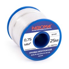 Провід монтажний RV0.75-42/0.15-CU-W-25 на котушці РАДІОМАГ