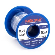 Провід монтажний RV0.75-42/0.15-CU-L-10 на котушці РАДІОМАГ