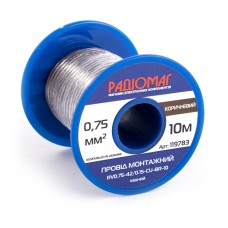Провід монтажний RV0.75-42/0.15-CU-BR-10 на котушці РАДІОМАГ