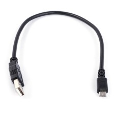 Кабель USBA-plug - USBmicro - plug довжина 0,3 м, чорний (UUSB-MICBM-0.3BK) Goobay
