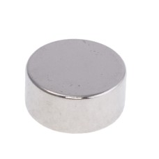 Магнит NdFeB, диск/цилиндр D15 х 7mm (N38), Ni+Cu+Ni (никель) HHII