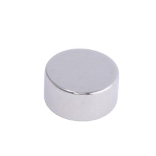 Магніт NdFeB, диск/циліндр D12 x 6 mm (N38), Ni + Cu + Ni (нікель) HHII