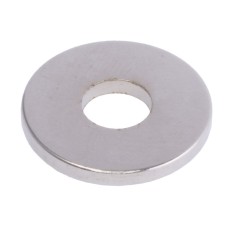 Магніт NdFeB, Диск (шайба) D18 x d6.5 x 2 mm (N38), Ni + Cu + Ni (нікель) HHII