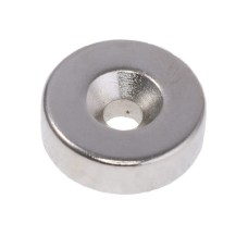Магніт NdFeB, Шайба під потай D25 x d7,5/4,5 x 5 mm (N38), Ni + Cu + Ni (нікель) HHII