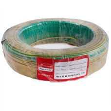 Провід одножильний 0.75mm² (19AWG, 1xD0.99mm, мідь, PVC), жовто-зелений