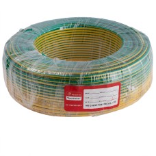 Провід одножильний 6.0mm² (10AWG, 1xD2.76mm, мідь, PVC), жовто-зелений