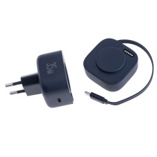 Зарядний пристрій чорний US-CC202 PD35W Dual Port GaN Fast Charger With Type-C Magnetic Telescopic Cable (black, EU) USAMS