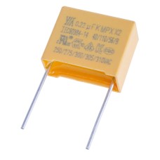 Конденсатор MPX 220nF 275VAC K(±10%), P=15mm, 8,5x14,5x18mm X2-224K275VACD4 YY- плівковий YY,JEC