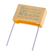 Конденсатор MPX 22nF 275VAC K(±10%), P=15mm, 5x11x18mm X2-223K275VACD1 YY- плівковий YY,JEC
