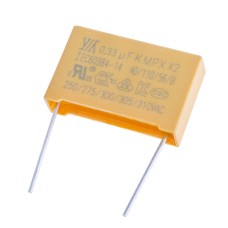 Конденсатор MPX 330nF 275VAC K(±10%), P=22,5mm, 26,5x16,5x7mm X2-334K275VACE2 YY- плівковий YY,JEC