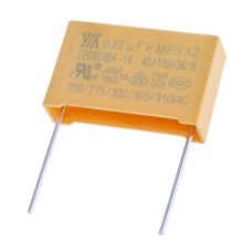 Конденсатор MPX 220nF 275VAC K(±10%), P=22,5mm, 7x16,5x26,5mm X2-224K275VACE2 YY- плівковий YY,JEC