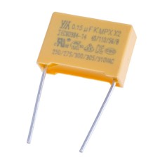 Конденсатор MPX 150nF 275VAC K(±10%), P=15mm, 6x12x18mm X2-154K275VACD2 YY- плівковий YY,JEC