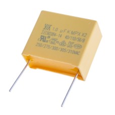 Конденсатор MPX 1µF 275VAC K(±10%), P=22,5mm, 26,5x22x12,5mm X2-105K275VACE6 YY- плівковий YY,JEC