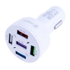 Універсальний зарядний пристрій QC3.0 4порта: 5V / 2.1A 1Порт: 9V-12V / 1.8A (4 порти USB / білий) TE-096